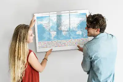 Mapa dos continentes quadro magnético para escrever
