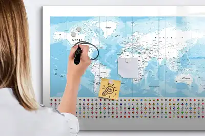 Mapa dos continentes quadro magnético para escrever