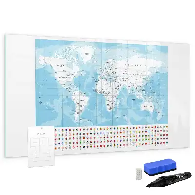 Mapa dos continentes quadro magnético para escrever