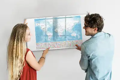 Mapa dos continentes quadro magnético para escrever
