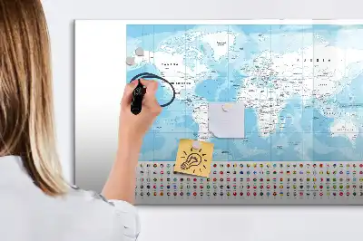 Mapa dos continentes quadro magnético para escrever
