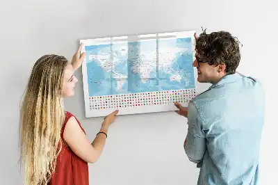 Mapa dos continentes quadro magnético para escrever