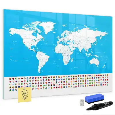 Quadro magnético para escrever mapa de contornos dos países