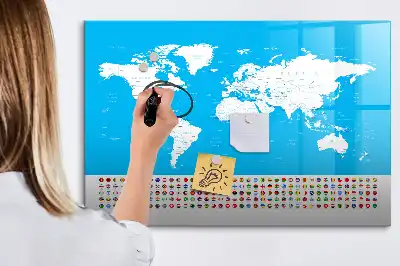 Quadro magnético para escrever mapa de contornos dos países