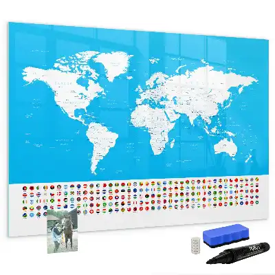Quadro magnético para escrever mapa de contornos dos países