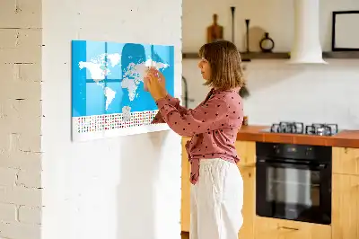 Quadro magnético para escrever mapa de contornos dos países