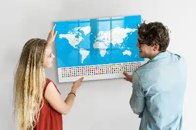 Quadro magnético para escrever mapa de contornos dos países