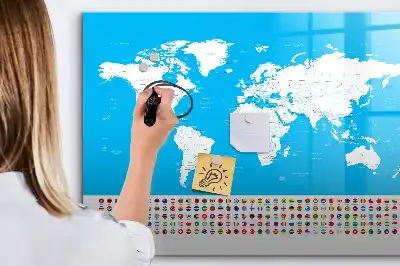 Quadro magnético para escrever mapa de contornos dos países