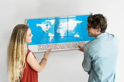 Quadro magnético para escrever mapa de contornos dos países
