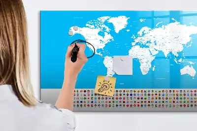 Quadro magnético para escrever mapa de contornos dos países