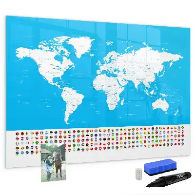 Quadro magnético para escrever mapa de contornos dos países