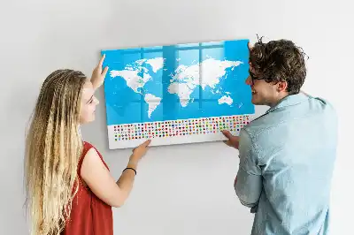 Quadro magnético para escrever mapa de contornos dos países