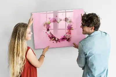 Quadro magnético para desenhar modelo coração de flores