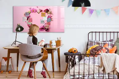 Quadro magnético para desenhar modelo coração de flores