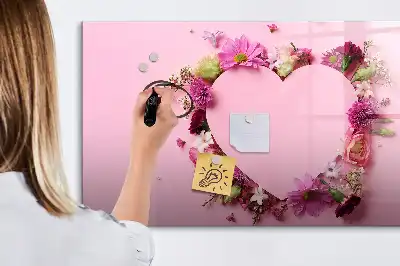 Quadro magnético para desenhar modelo coração de flores