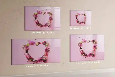 Quadro magnético para desenhar modelo coração de flores