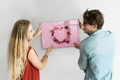 Quadro magnético para desenhar modelo coração de flores