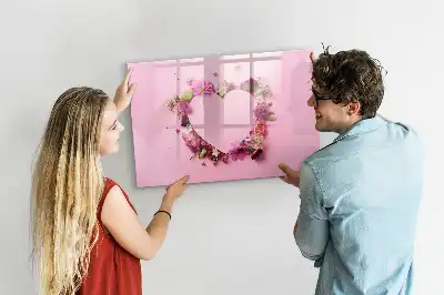 Quadro magnético para desenhar modelo coração de flores