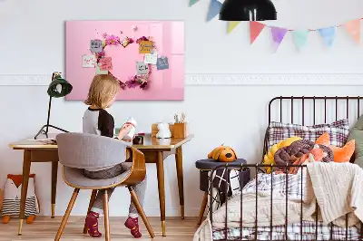 Quadro magnético para desenhar modelo coração de flores