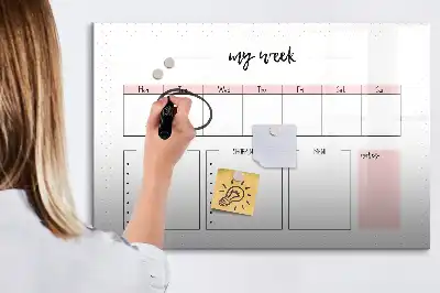 Quadro magnético para planejamento semanal planner para escrever
