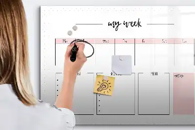Quadro magnético para planejamento semanal planner para escrever