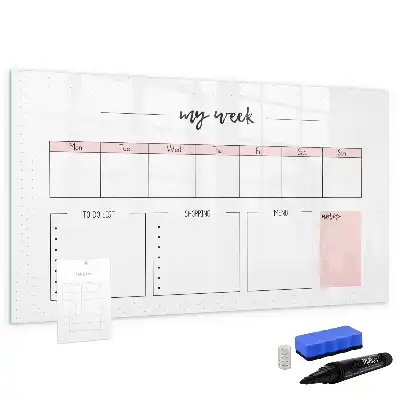 Quadro magnético para planejamento semanal planner para escrever