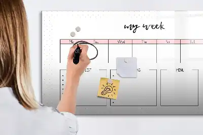 Quadro magnético para planejamento semanal planner para escrever