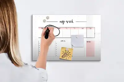 Quadro magnético para planejamento semanal planner para escrever