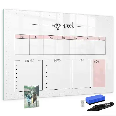 Quadro magnético para planejamento semanal planner para escrever