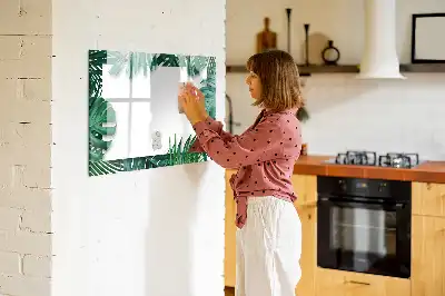 Quadro magnético para escrever estampa de folhas exóticas