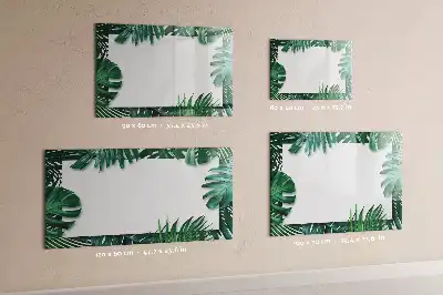 Quadro magnético para escrever estampa de folhas exóticas