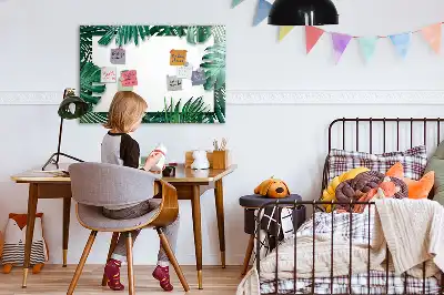 Quadro magnético para escrever estampa de folhas exóticas