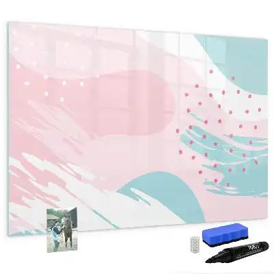 Quadro magnético para desenhar estampa abstração pastel