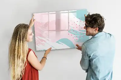 Quadro magnético para desenhar estampa abstração pastel
