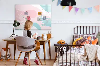 Quadro magnético para desenhar estampa abstração pastel