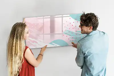 Quadro magnético para desenhar estampa abstração pastel