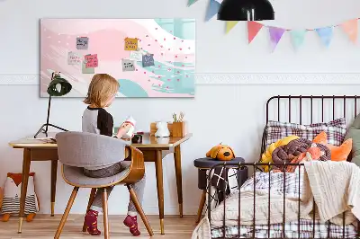 Quadro magnético para desenhar estampa abstração pastel