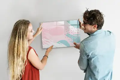 Quadro magnético para desenhar estampa abstração pastel