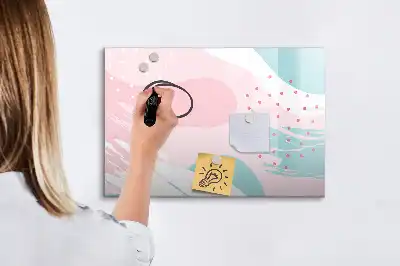 Quadro magnético para desenhar estampa abstração pastel