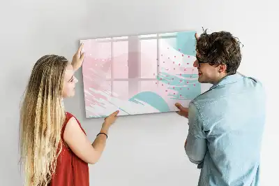 Quadro magnético para desenhar estampa abstração pastel