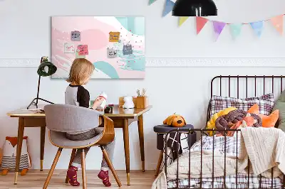 Quadro magnético para desenhar estampa abstração pastel