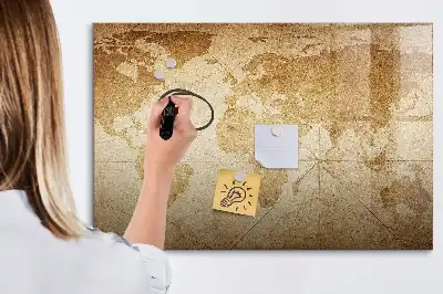 Quadro magnético mapa-múndi estilo vintage