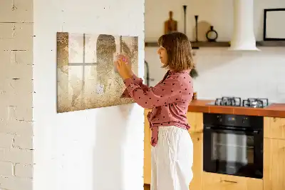 Quadro magnético mapa-múndi estilo vintage