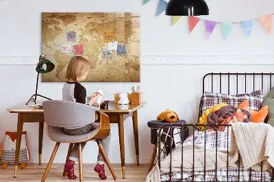 Quadro magnético mapa-múndi estilo vintage