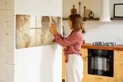 Quadro magnético mapa-múndi estilo vintage