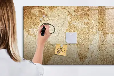 Quadro magnético mapa-múndi estilo vintage