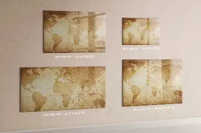 Quadro magnético mapa-múndi estilo vintage