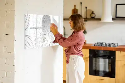 Quadro magnético para desenhar estampa de linhas abstratas
