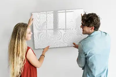 Quadro magnético para desenhar estampa de linhas abstratas