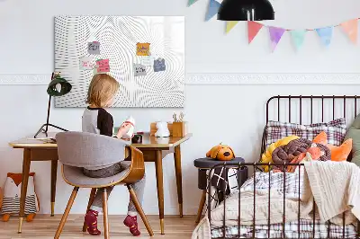 Quadro magnético para desenhar estampa de linhas abstratas